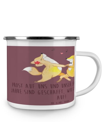 Mr. & Mrs. Panda Camping Emaille Tasse 15. Hochzeitstag Gläserne... in Kaffa Coffee