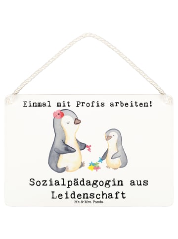 Mr. & Mrs. Panda Deko Schild Sozialpädagogin Leidenschaft mit Sp... in Weiß