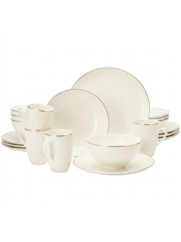 Seltmann Weiden 20-tlg. Kombiservice Savona Goldlinie in Creme-Gold – in creme-gold