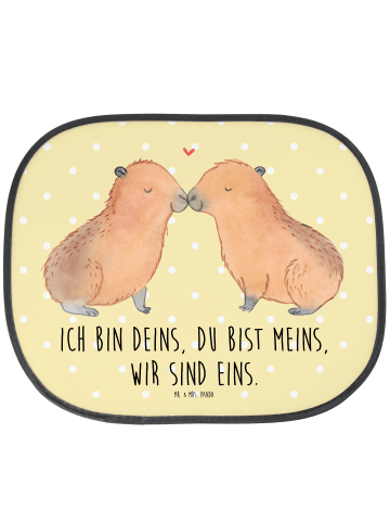 Mr. & Mrs. Panda Auto Sonnenschutz Capybara Liebe mit Spruch in Gelb Pastell