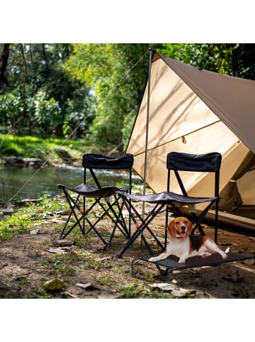 relaxdays Outdoor Hundeliege in Schwarz - (B)111 x (H)19 x (T)65 cm