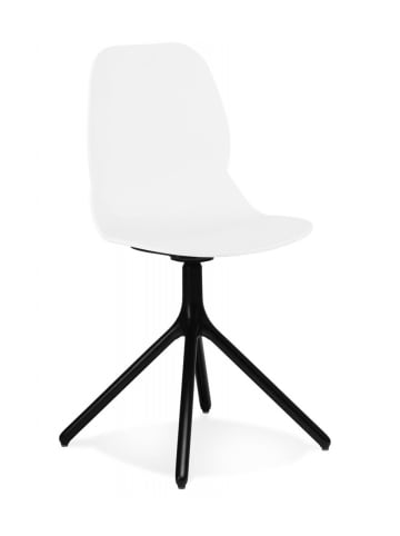 KADIMA DESIGN Designerstuhl aus Polypropylen und Metall | Skandi in Weiß-Schwarz