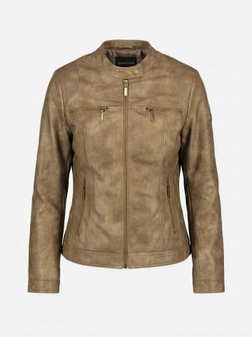 KOROSHI Damenjacke mit nubukleder-effekt in braun