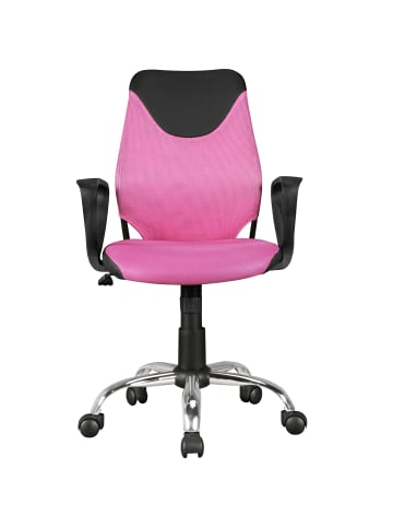 KADIMA DESIGN Kinder-Schreibtischstuhl TERNI Schwarz für Kinder ab 6 mit Lehne in Pink