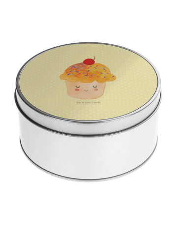 Mr. & Mrs. Panda Erinnerungsbox Cupcake ohne Spruch in Gelb Pastell