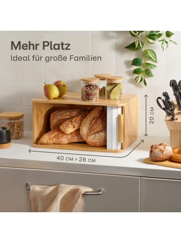 Praknu Brotkasten Groß aus FSC® Holz mit Schiebetür - Brotaufbewahrung