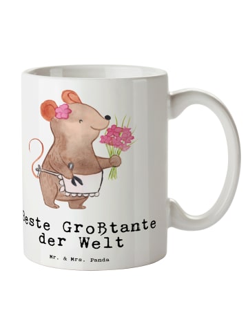 Mr. & Mrs. Panda Trinkbecher Maus Beste Großtante der Welt mit S... in Weiß
