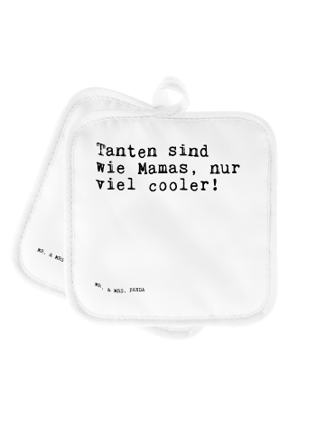 Mr. & Mrs. Panda 2er Set Topflappen Tanten sind wie Mamas,... mi... in Weiß