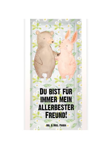 Mr. & Mrs. Panda Windlicht Bär und Hase Umarmen mit Spruch in Transparent