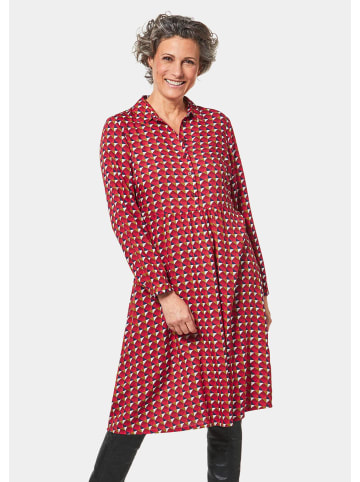 GOLDNER Kurzgröße:  Bequemes Freizeitkleid mit Druck in teerose / gemustert