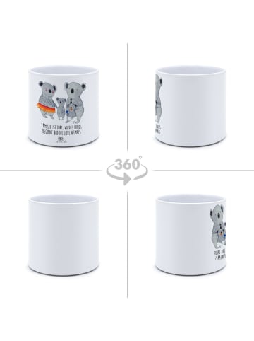 Mr. & Mrs. Panda Großer Pflanztopf Koala Familie mit Spruch in Weiß