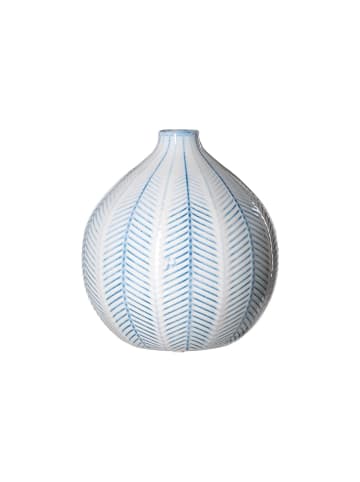 Ritzenhoff & Breker Kugelvase Reef 25 cm in weiß-blau