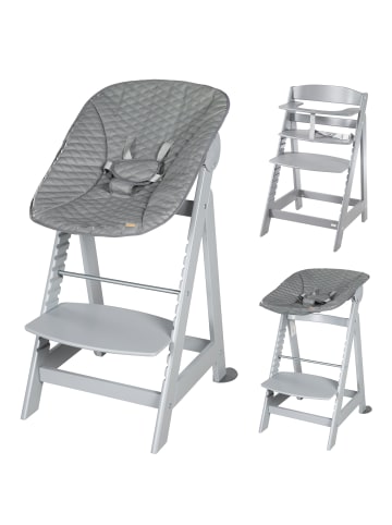roba Treppenhochstuhl 'Born Up' Set 2in1 - 'Stone gesteppt' - mit Liegefunktion