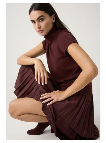 More & More leichter Feinstrick-Rollkragenpullover in raisin brown