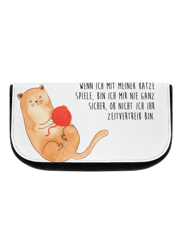 Mr. & Mrs. Panda kosmetiktäschchen Katze Wolle mit Spruch in Weiß
