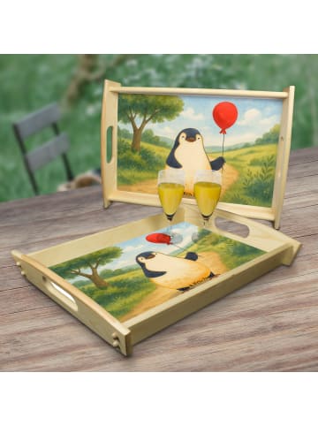 Mr. & Mrs. Panda Tablett Pinguin Luftballon Design ohne Spruch in Weiß