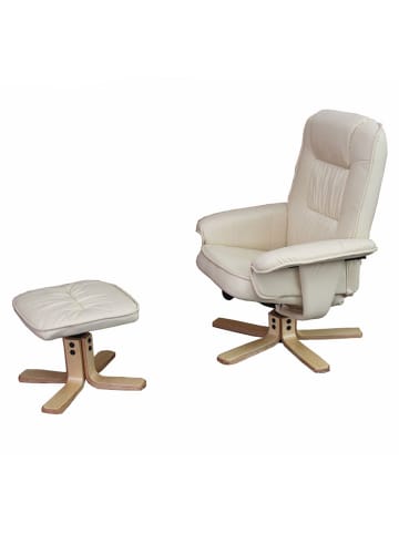 MCW Relaxsessel H56 mit Hocker, Creme