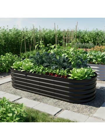 relaxdays Hochbeet in Schwarz - (B)200 x (H)45 x (T)60 cm