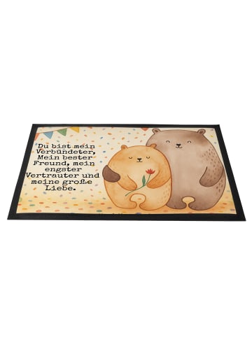 Mr. & Mrs. Panda Türvorleger Bären Liebe Design mit Spruch in Weiß