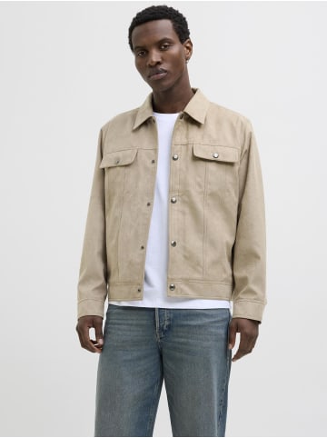 Jack & Jones Kunstwildlederjacke in Greige