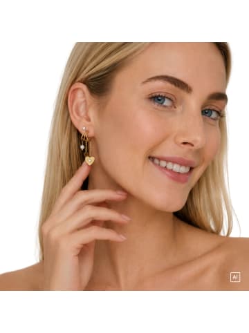 Steel_Art Ohrstecker mit Perle Leire goldfarben in goldfarben