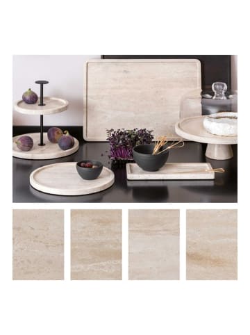 Villeroy & Boch Servierschale mit Fuß Manufacture Travertine ø 28 cm beige in beige