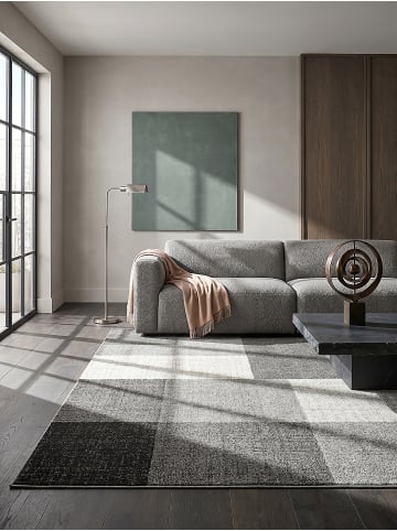 KADIMA DESIGN Teppich Outdoor Patchwork pflegeleicht Balkon Terrasse Outdoor Garten in Grau