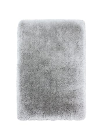 KADIMA DESIGN Superweicher Hochflor-Teppich in modernem Design in Silber