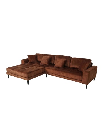 MCW Ecksofa 3-Sitzer J54, Samt rost-rot