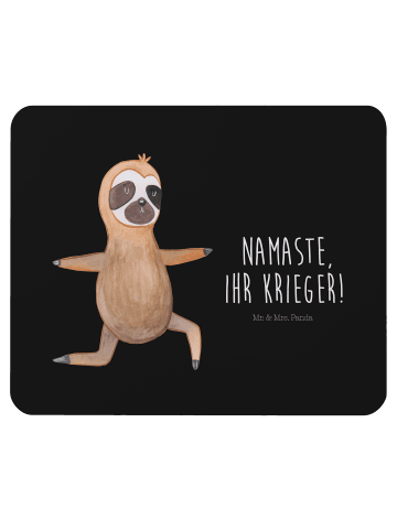 Mr. & Mrs. Panda Mousepad Faultier Yoga mit Spruch in Schwarz