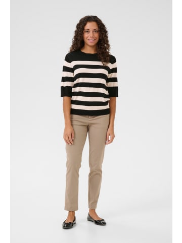CULTURE Strickpullover CUsabi in Black/Whitecap Stripe