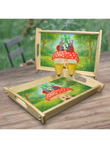 Mr. & Mrs. Panda Serviertablett Marienkäfer Fliegenpilz Design o... in Weiß