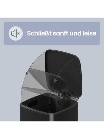 SONGMICS Mülleimer Plushic in Schwarz - (B)34 x (H)40.4 x (T)28.5 cm - 20 L