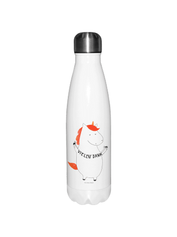 Mr. & Mrs. Panda Thermosflasche Einhorn Dankeschön ohne Spruch in Weiß