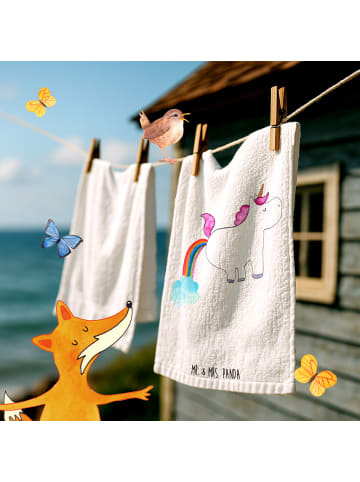 Mr. & Mrs. Panda Handtuch Einhorn Pupsen ohne Spruch in Weiß