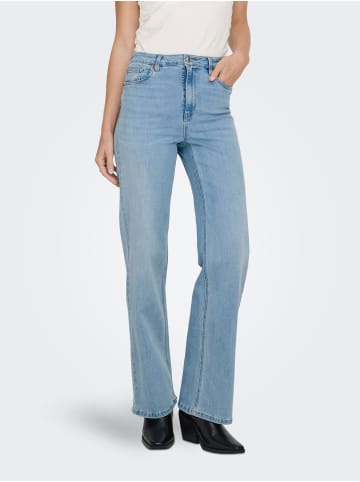 ONLY Wide Fit Jeans mit hoher Taille und Gürtelschlaufen in Light Blue Denim