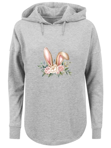 F4NT4STIC Oversized Hoodie Blumen Osterhasen Ohren Dekor in grau
