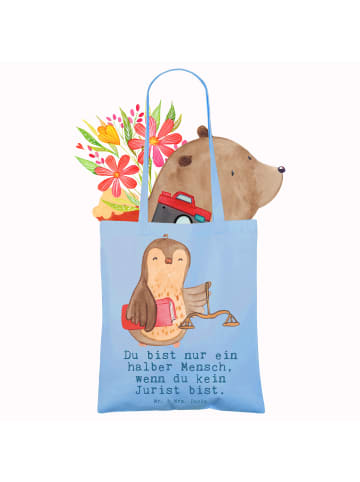 Mr. & Mrs. Panda Tote Bag Jurist Herz mit Spruch in Sky Blue