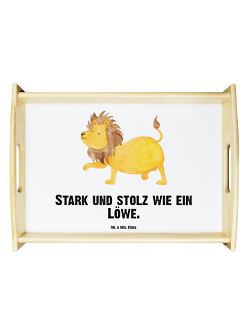 Mr. & Mrs. Panda Tablett Sternzeichen Löwe mit Spruch in Weiß