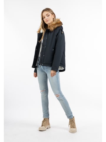 DreiMaster Damen Damen Winterjacke in Marine Weiss