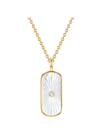 Glanzstücke München Halskette Sterling Silber Zirkonia Perlmutt in gelbgold
