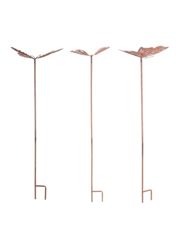 UNUS Gartenstecker Schmetterlinge 3er Set Metallstecker aus echtem Rost in Rost