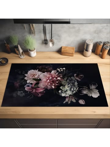 OnlyWow Herdabdeckplatte Blumenstrauß rosa weiß