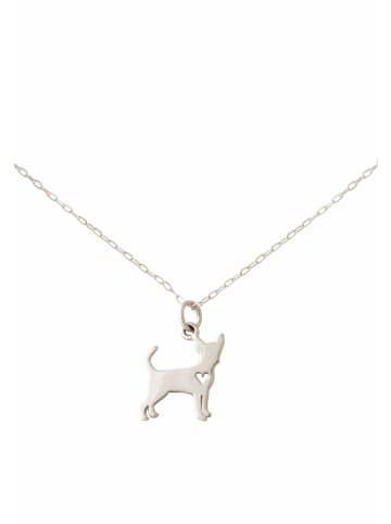 Gemshine Halskette mit Anhänger Chihuahua Hund in silver coloured