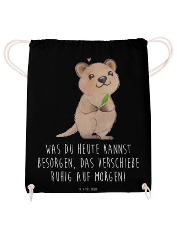 Mr. & Mrs. Panda Jutebeutel Quokka Happy mit Spruch in Schwarz