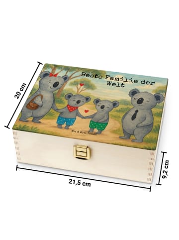 Mr. & Mrs. Panda Teebox Holz Koala Familie zwei Design mit Spruch in Weiß
