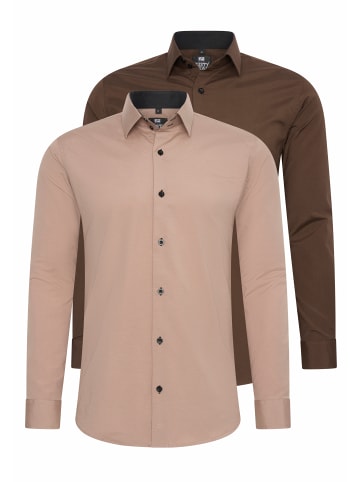 Rusty Neal 2er Set Business Hemd in 2erSet-(44_Beige)(44_Braun)