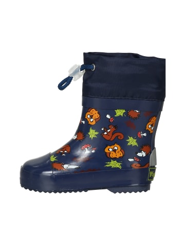 Playshoes Gummistiefel Halbschaft Waldtiere gefüttert in Marine