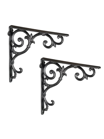 relaxdays 4 x Regalwinkel "Barocke Ornamente" in Schwarz