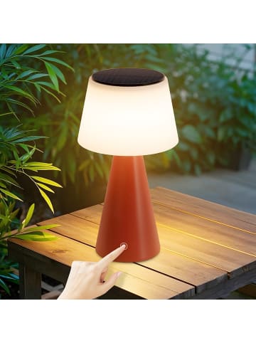 ZMH Tischleuchte LED in rot Solarenergie Touch Dimmbar 3600mhA Kabellos Akku